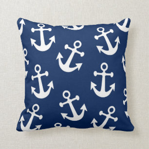 Navy Anchor Cushion