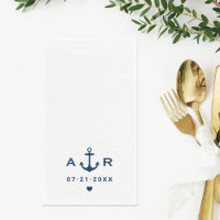 Navy Anchor Heart Monogram Wedding