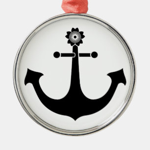 Navy anchor metal tree decoration