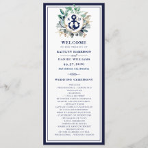 Navy Anchor Monogram Greenery Wreath Wedding