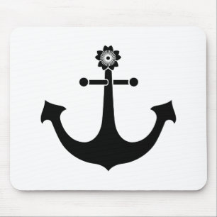 Navy anchor mouse mat