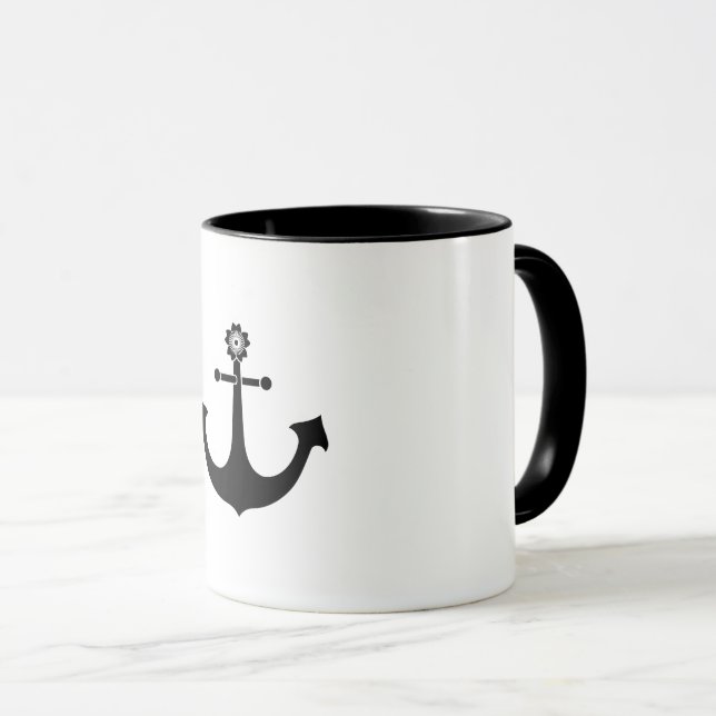 Navy anchor mug (Front Right)