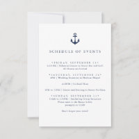 Navy Anchor Nautical Yacht SCHEDULE OF EVENTS