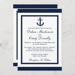 Navy Anchor - Wedding Invitation
