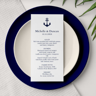 Navy Anchor Yacht Nautical Modern Wedding Invitation