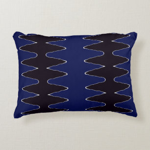 Navy and Black Zigzag Decorative Cushion