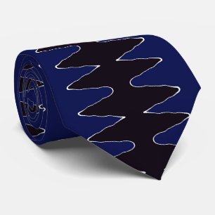Navy and Black Zigzag Tie