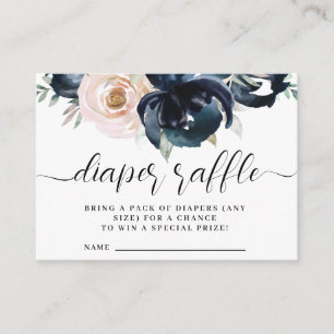 Navy and blush pink diaper raffle Enclosure Card. Card