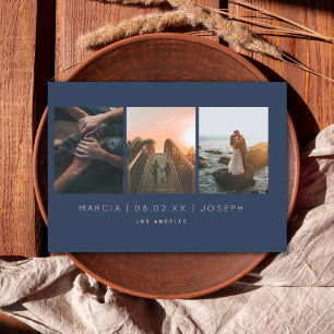 Navy and Blush Tri Photo Save the Date