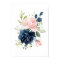 Navy and Blush Watercolor Flowers, Girl Nursery