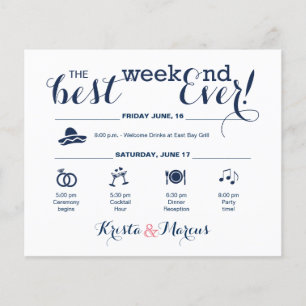 Navy and Blush Wedding Weekend Itinerary