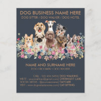 Navy and Brown Dog Sitting Service Pet groomer