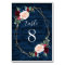 Navy and Burgundy Gold Blush Wedding Table Numbers