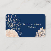 Navy and Cream Dahlias 