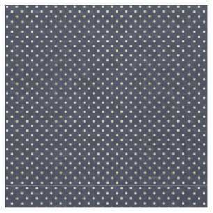 Navy and Cream Polka Dots Fabric
