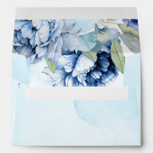 Navy and Dusty Blue Floral Envelope
