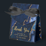 Navy and Gold Agate Birthday Thank You Favour Box<br><div class="desc">This elegant and glamourous birthday party thank you favour bag features a navy blue agate marble background with faux gold glitter accents. The text combines handwritten script and modern sans serif fonts for a classy and sophisticated look. This will be perfect for an autumn fall and winter birthday party.</div>