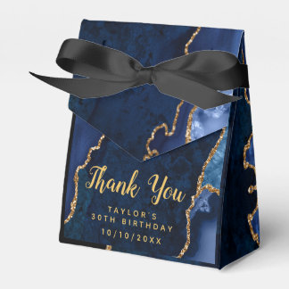Navy and Gold Agate Birthday Thank You Favour Box