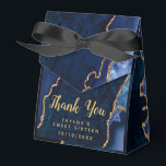 Navy and Gold Agate Sweet Sixteen Thank You Favour Box<br><div class="desc">This elegant and glamourous sweet sixteen thank you favour bag features a navy blue agate marble background with faux gold glitter accents. The text combines handwritten script and modern sans serif fonts for a classy and sophisticated look. This will be perfect for an autumn fall and winter sweet sixteen birthday...</div>