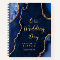 Navy and Gold Agate Wedding Planner