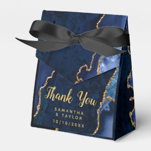 Navy and Gold Agate Wedding Thank You Favour Box