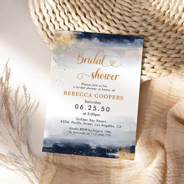 Navy and Gold Bridal Shower Invitation (Creator Uploaded)