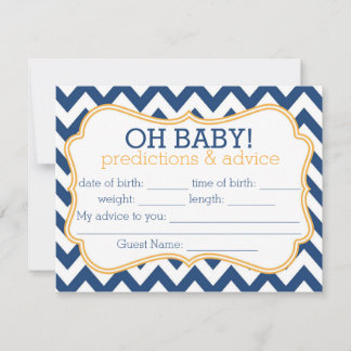 Navy and Gold Chevron Predictions & Advice Card