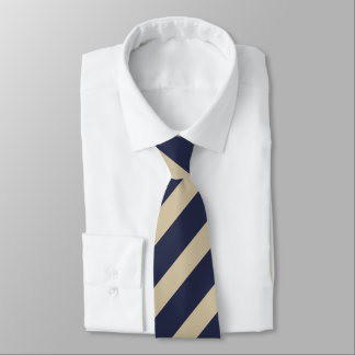 Navy and Gold Diagonally-Striped Tie