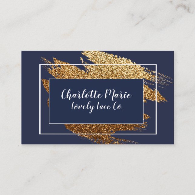 Navy and Gold Luxury Design Business cards (Front)