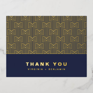 Navy and Gold Modern Foil Thank You Card