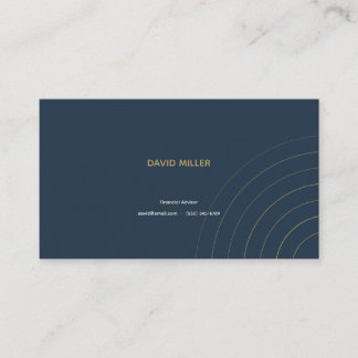 Navy and Gold Modern Geometric Professional Busine Business Card