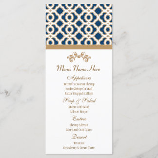 Navy and Gold Moroccan Menu