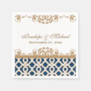 Navy and Gold Moroccan Wedding Napkin