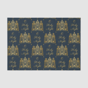 Navy and Gold O Holy Night Three Wise Men Tissue Paper