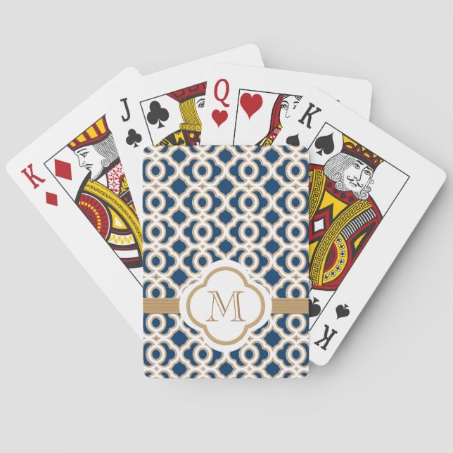 Navy and Gold Playing Cards (Back)