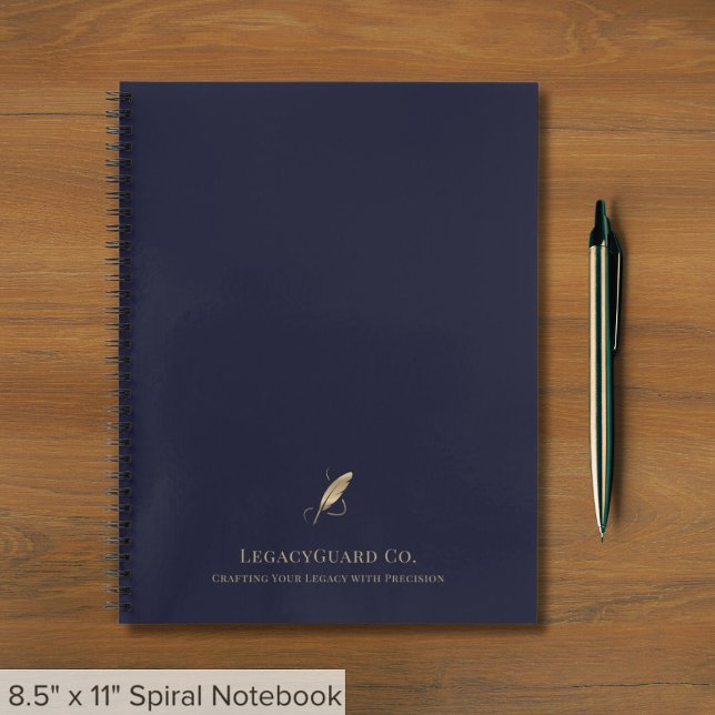 Navy and Gold Quill Branded Notebook (Creator Uploaded)
