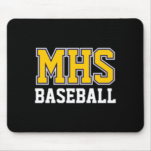 Navy And Gold School Spirit Custom Baseball Team T Mouse Mat