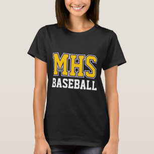 Navy And Gold School Spirit Custom Baseball Team T T-Shirt