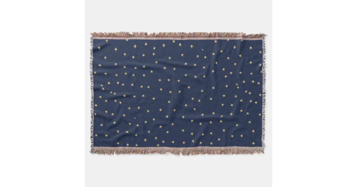 Navy And Gold Stars Throw Blanket Zazzle