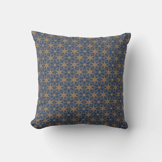 Navy and Gold Throw Pillow (Front)