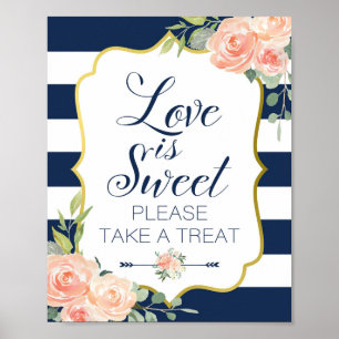Navy and Gold Wedding Sign   Bridal Shower Sign