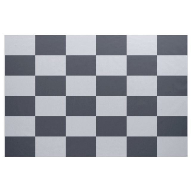 Navy and Grey Chequered Rectangles Pattern Fabric (Yard)