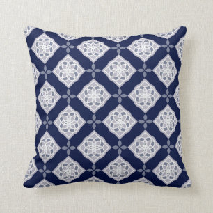 Navy and Grey Diamond Design Cushion