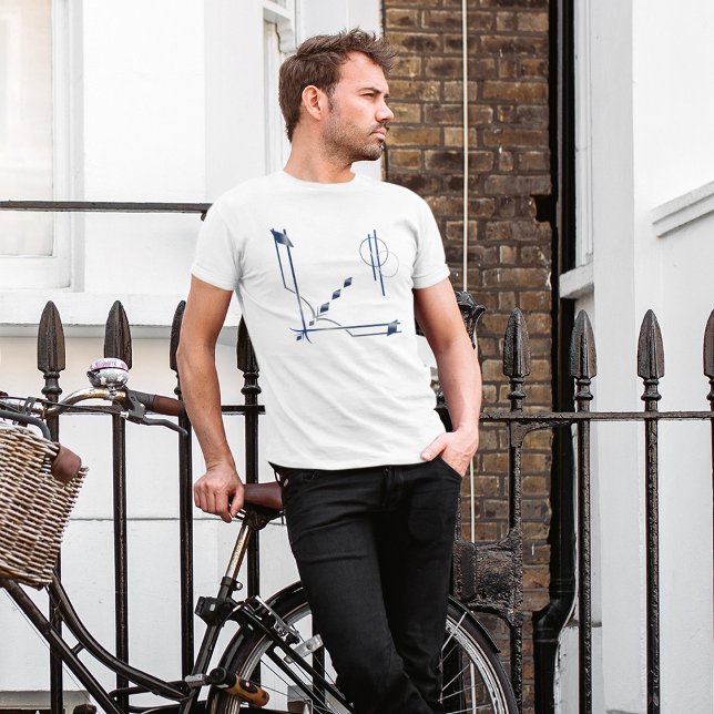 Navy and Grey Elegant Modern Abstract T-Shirt (Creator Uploaded)