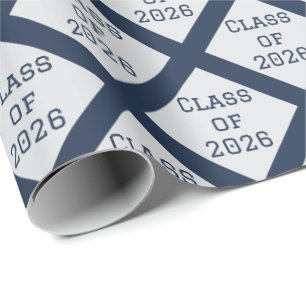 Navy and Grey Graduation Wrapping Paper 2026