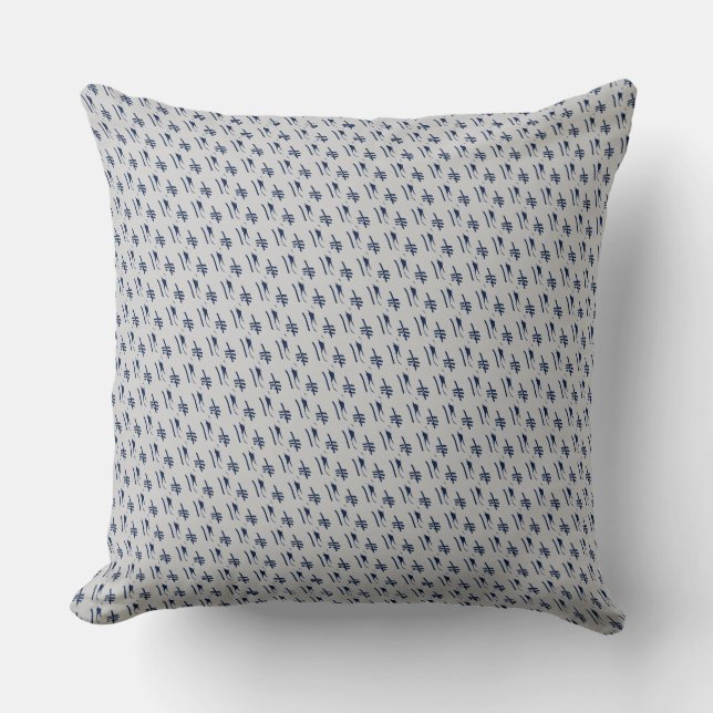Navy and Grey Small Simple Pattern Design Cushion (Front)