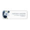 navy and light blue floral address label