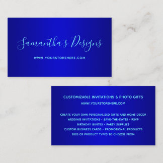Navy and Medium Blue Ombre Online Store Business Card