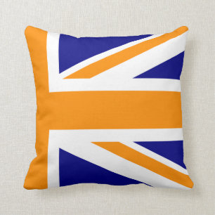 Navy and Orange Union Jack Half Cushion