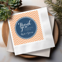 Navy and Orange - Wedding Thank you Bride Groom